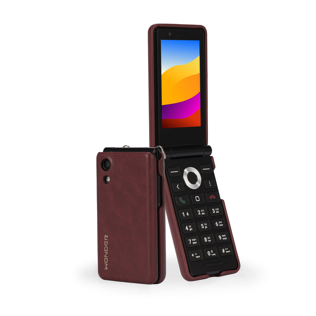 Wonder Phone women's leather set in Burgundy