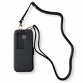 Fusion F2 black leather flap case with strap