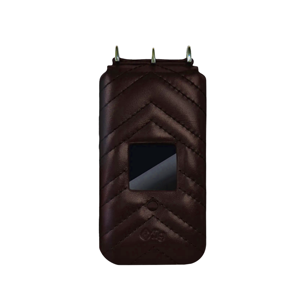 Fig Flip II leather crossbody case, maroon