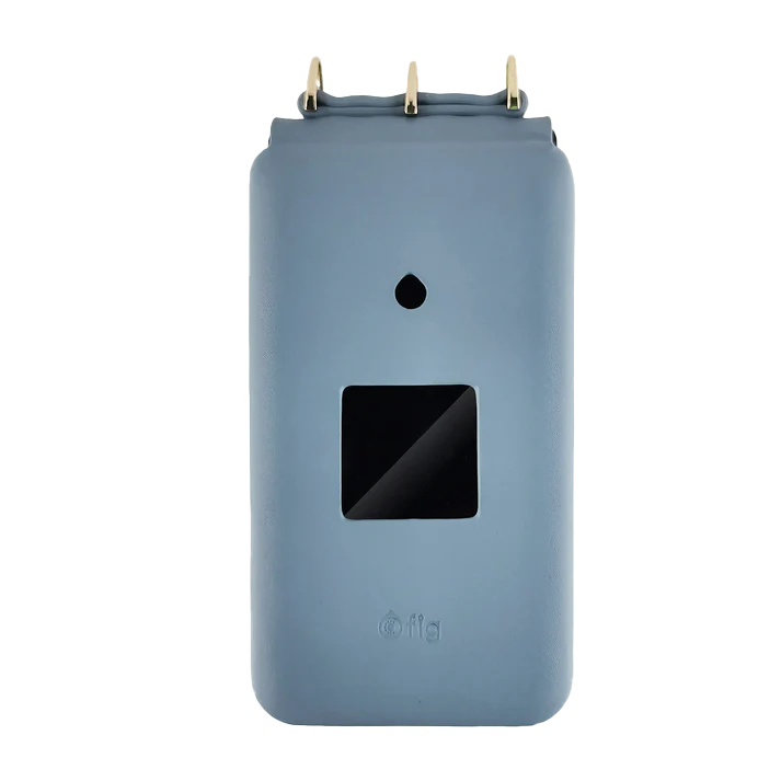 Fig Flip II genuine leather case with strap, light blue