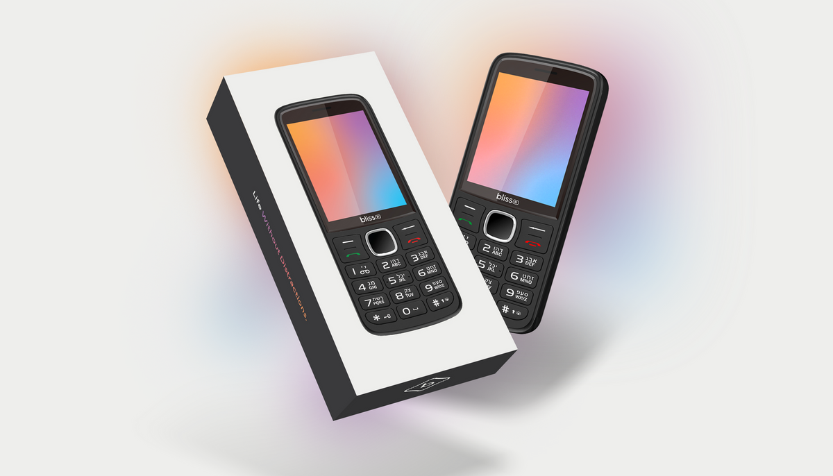 Bliss B1+ kosher phone with its box