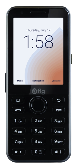 Fig Bar F175 kosher phone with keypad, front view